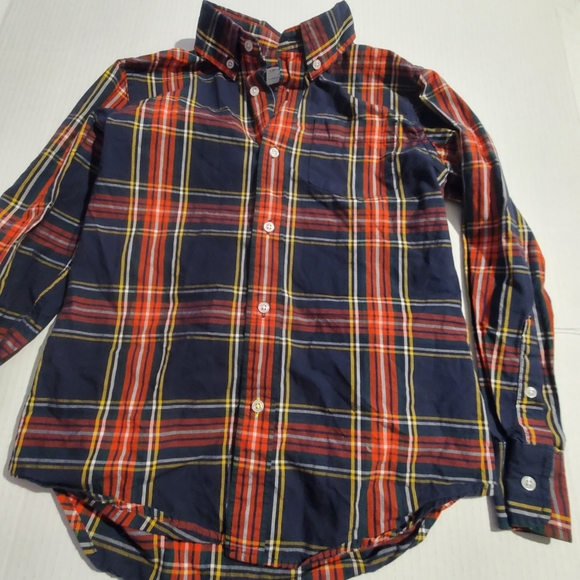 J. CREW CREWCUTS Kid’s Relaxed Fit Stewart Plaid  Holiday Shirt sz 8 - Picture 1 of 7